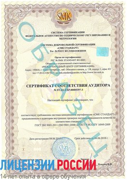Образец сертификата соответствия аудитора №ST.RU.EXP.00005397-3 Георгиевск Сертификат ISO/TS 16949